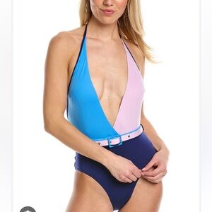 Neiman Marcus Two-Tone Blue and Pink One Piece by Paolita